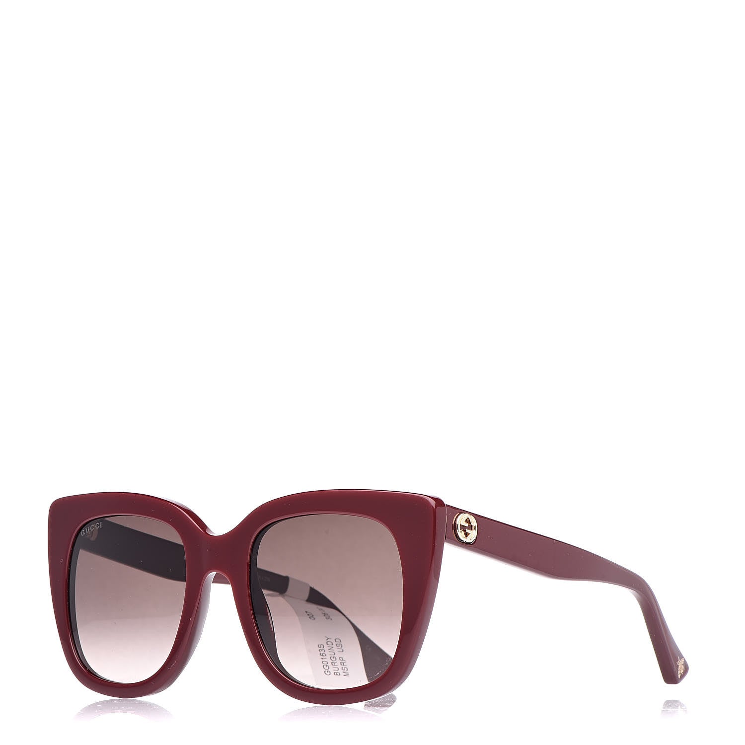 Gucci Cat Eye GG0163S Sunglasses Burgundy 1 of 6
