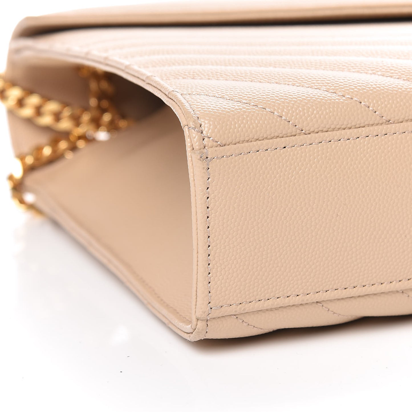 Grain De Poudre Matelasse Chevron Large Monogram Satchel Dark Beige