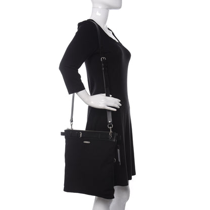 Saint Laurent Canvas Calfskin Belted Flat Messenger Bag Black 2 of 11