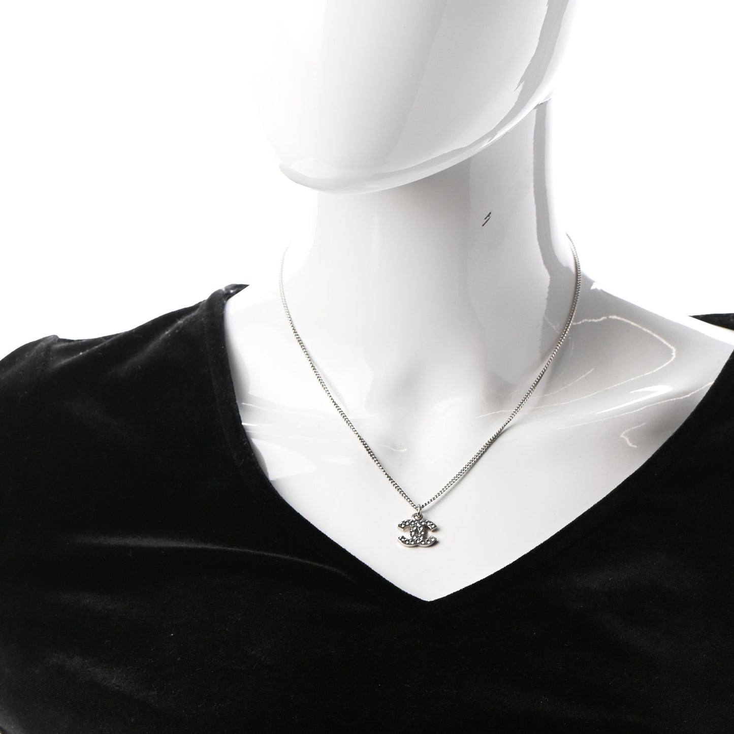 Crystal Timeless CC Necklace Silver