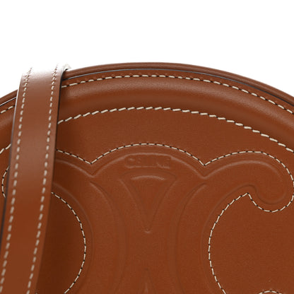 Celine Smooth Calfskin Cuir Small Triomphe Oval Crossbody Purse Tan 8 of 11
