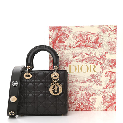 Christian Dior Lambskin Cannage Small Lucky Badges My Lady Dior Dark Grey 11 of 11