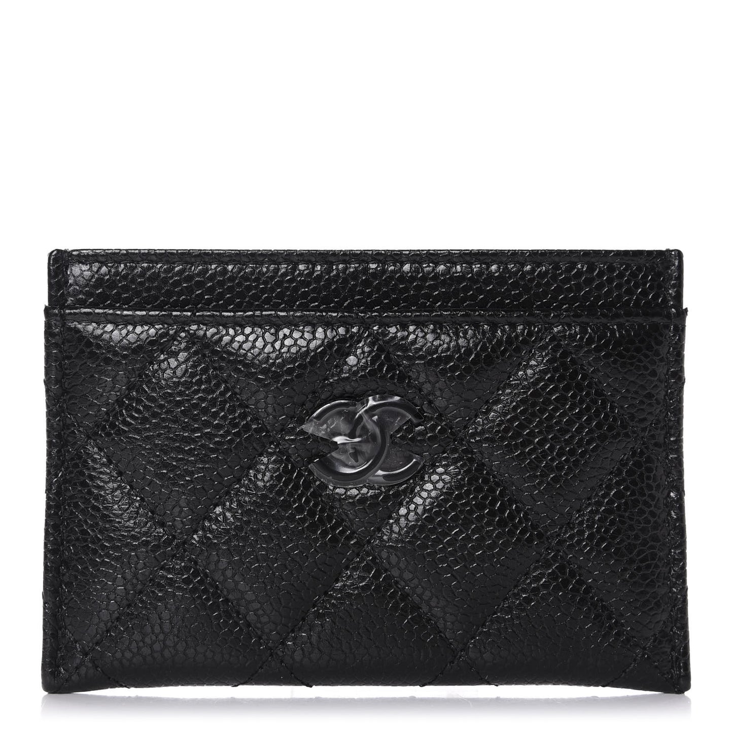 Caviar Quilted Incognito Card Holder Black