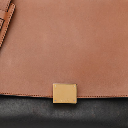 Celine Satin Baby Grained Calfskin Medium Tri-Color Trapeze Tan 8 of 18