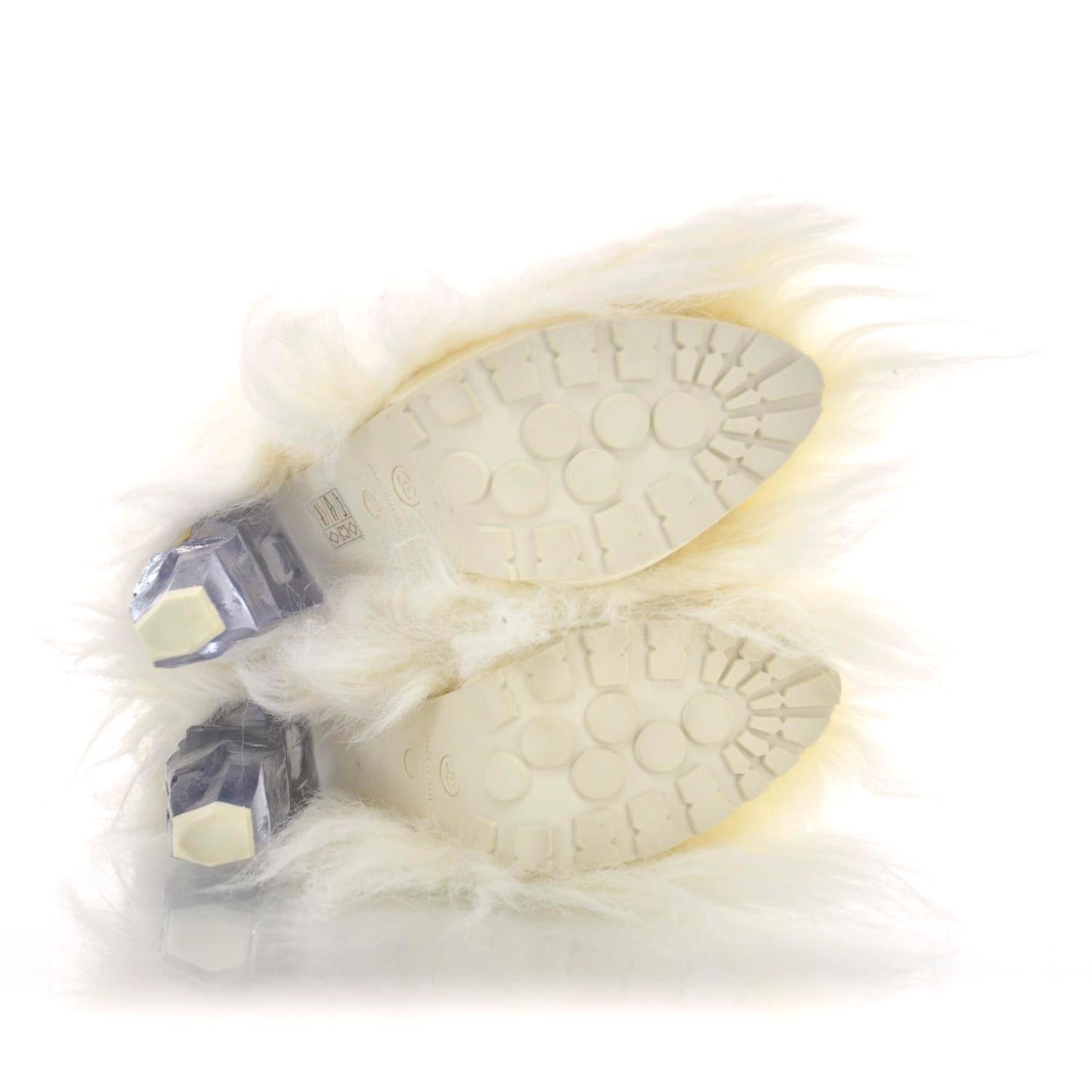 Fantasy Fur Icicle Heel Mukluks Boots 37.5 Ecru