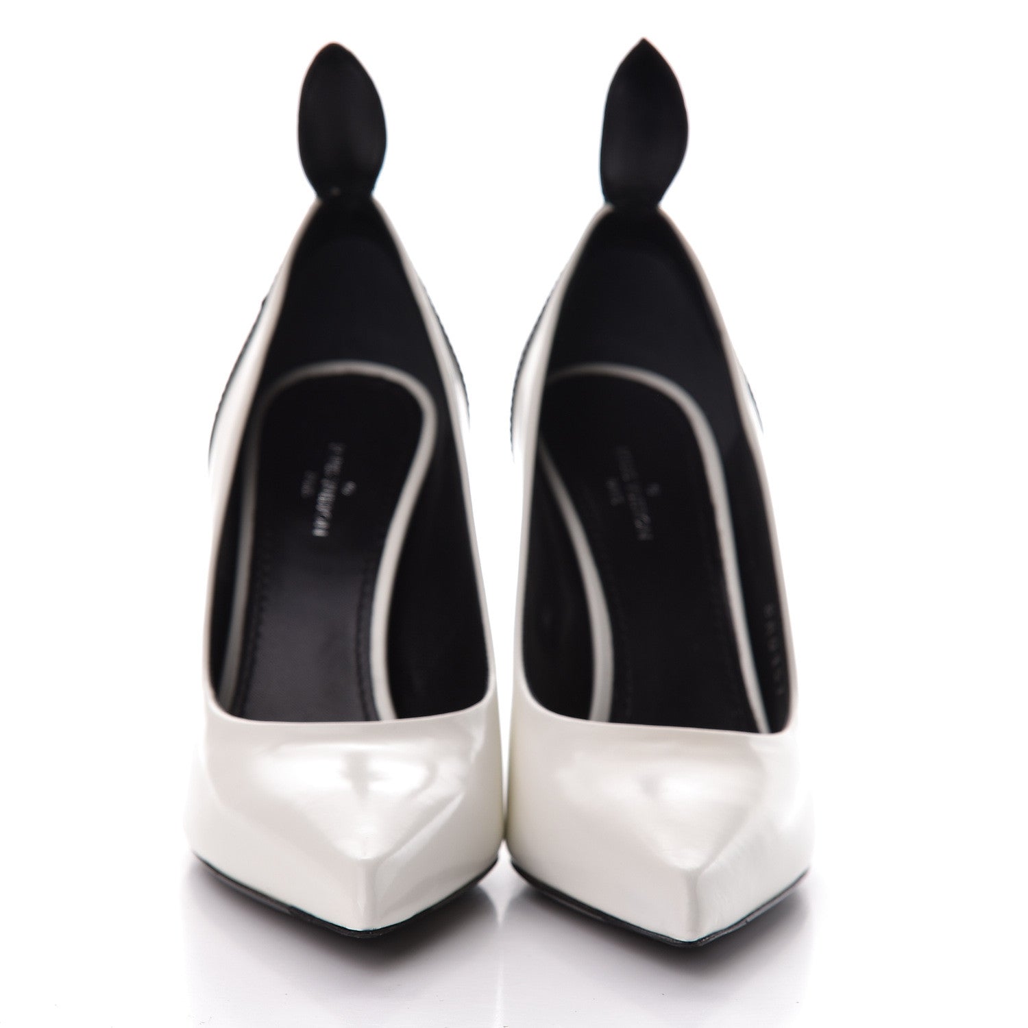 Louis Vuitton Calfskin Crocodile Embossed Matchmake Pumps 35 Black White 2 of 9