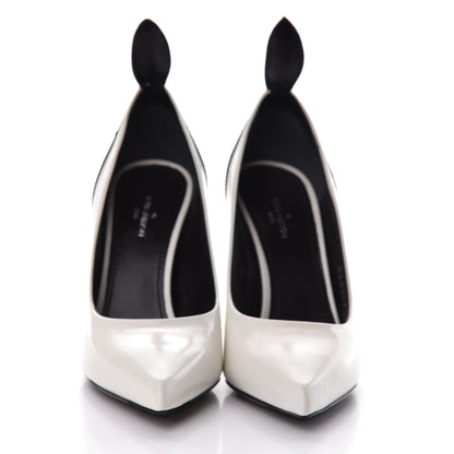 Louis Vuitton Calfskin Crocodile Embossed Matchmake Pumps 35 Black White 2 of 9