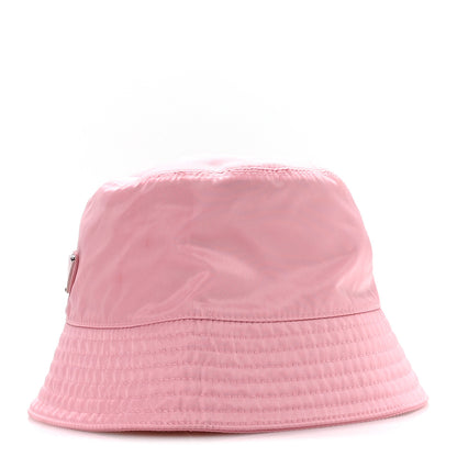 Prada Re-Nylon Metal Triangle Logo Womens Bucket Hat M Rosa 10 of 18