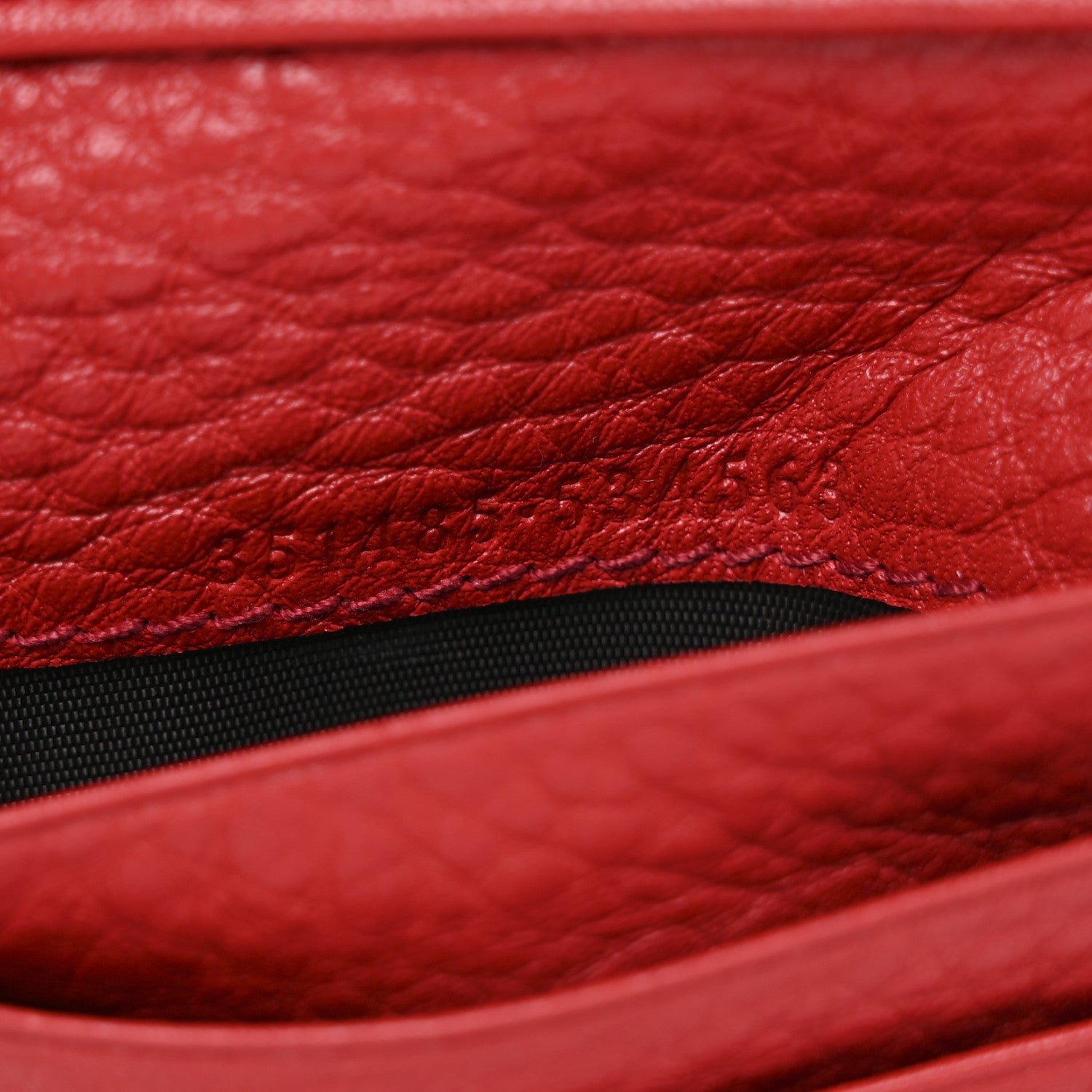 Gucci Pebbled Calfskin Soho Compact Flap Wallet Red 7 of 8