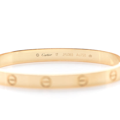 Cartier 18K Yellow Gold LOVE Bracelet 17 5 of 7