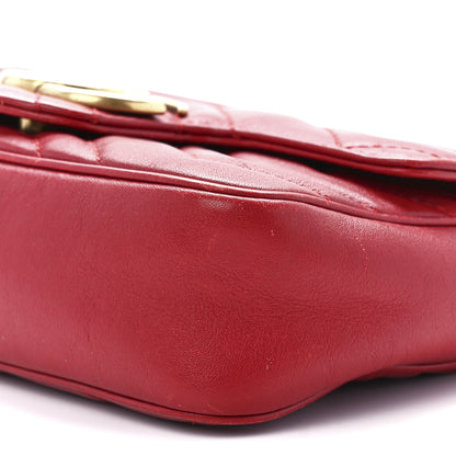Gucci Calfskin Matelasse Super Mini GG Marmont Shoulder Bag Hibiscus Red 11 of 11