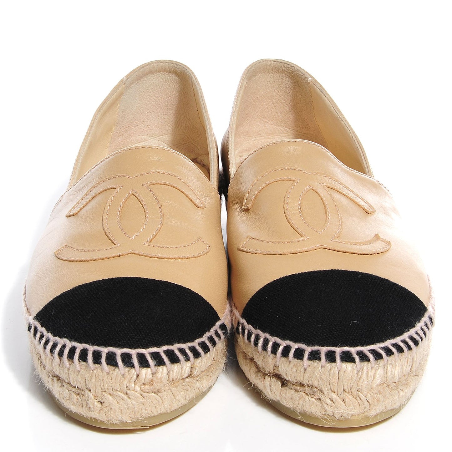 Lambskin CC Espadrilles Beige Black 36