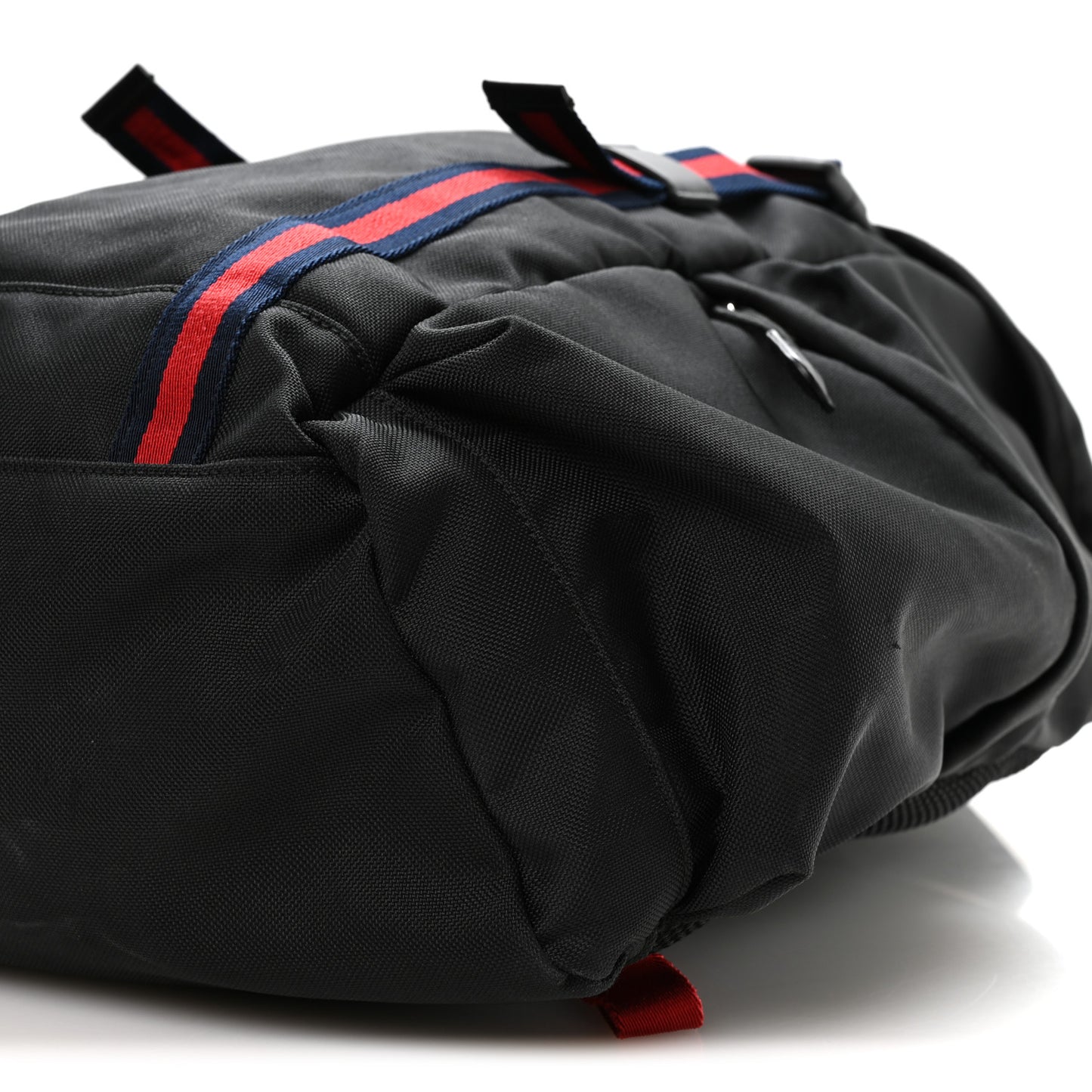 Techno Canvas Web Double Buckle Backpack Black