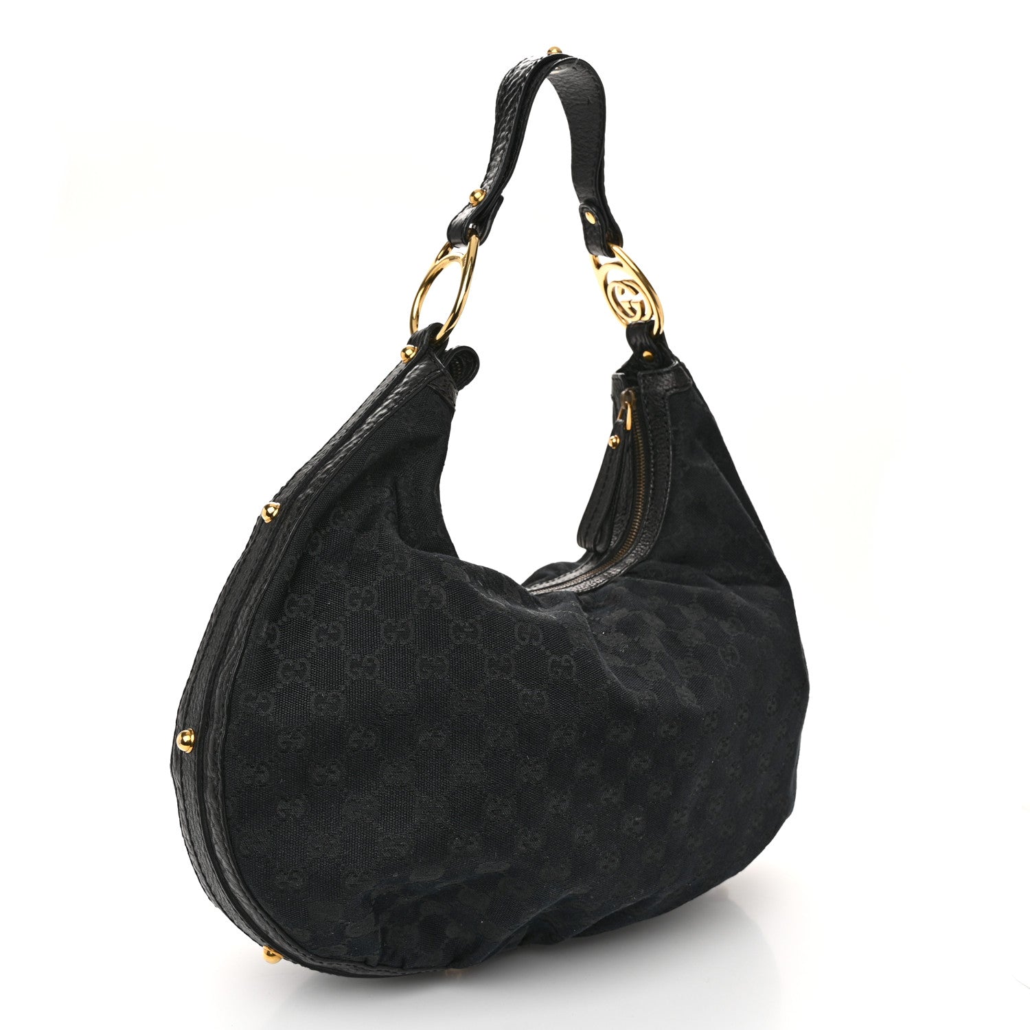 Gucci Monogram Medium Interlocking Hobo Black 3 of 10
