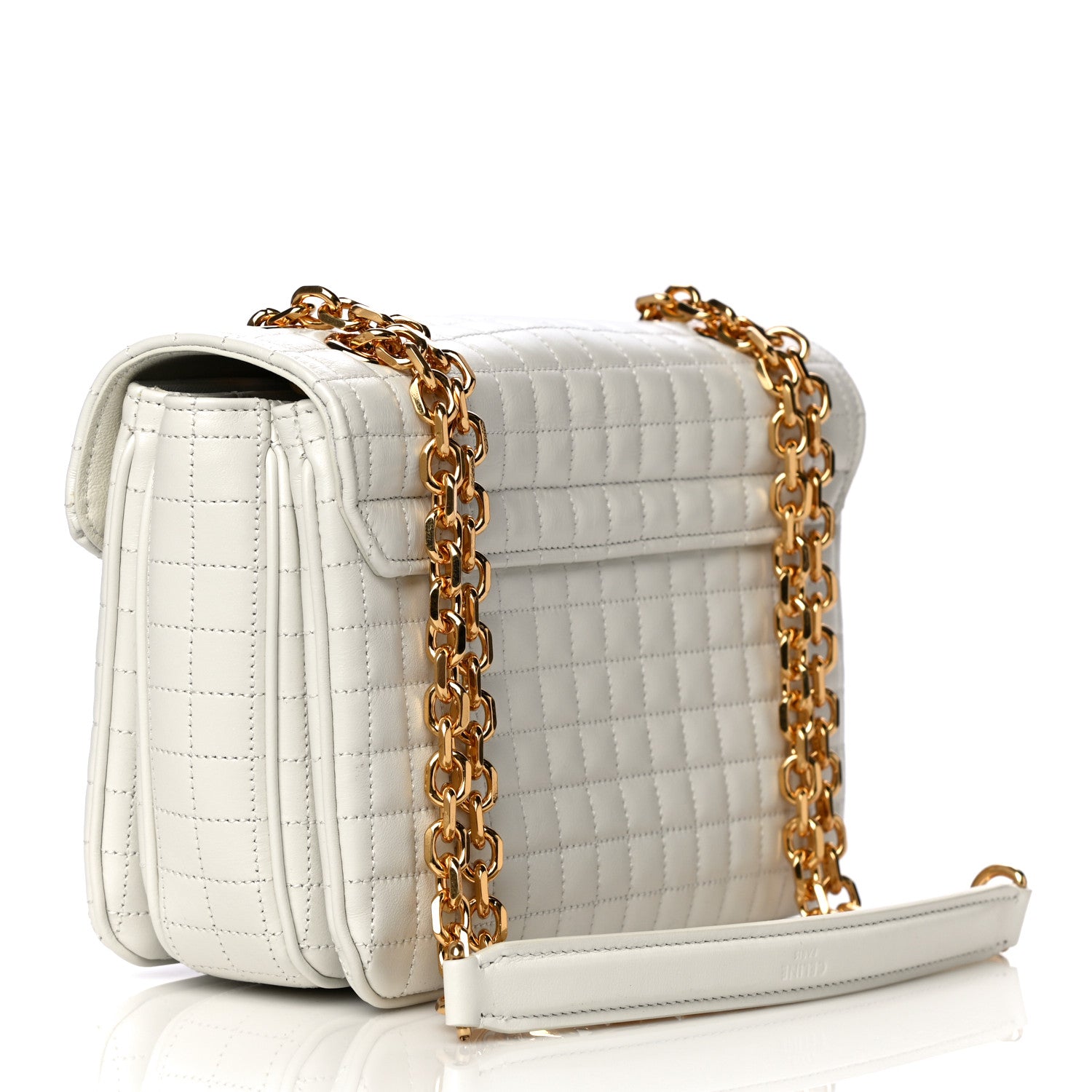 Celine Calfskin Quilted Medium C Bag White 6 of 14