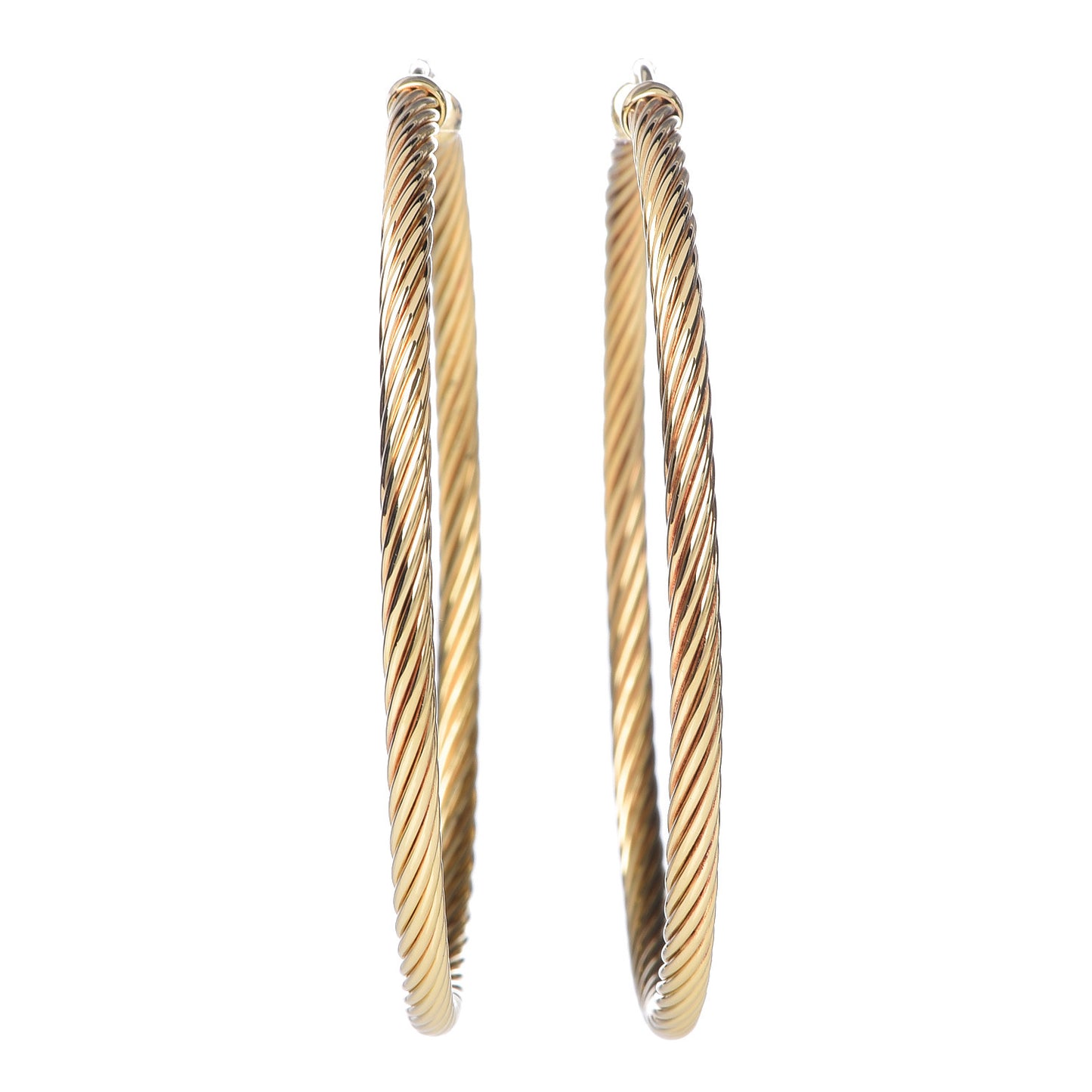 18K Yellow Gold Large Cable Classics Hoop Earrings