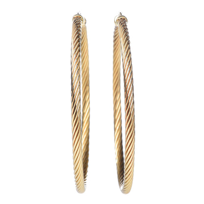 David Yurman 18K Yellow Gold Large Cable Classics Hoop Earrings 1 of 6