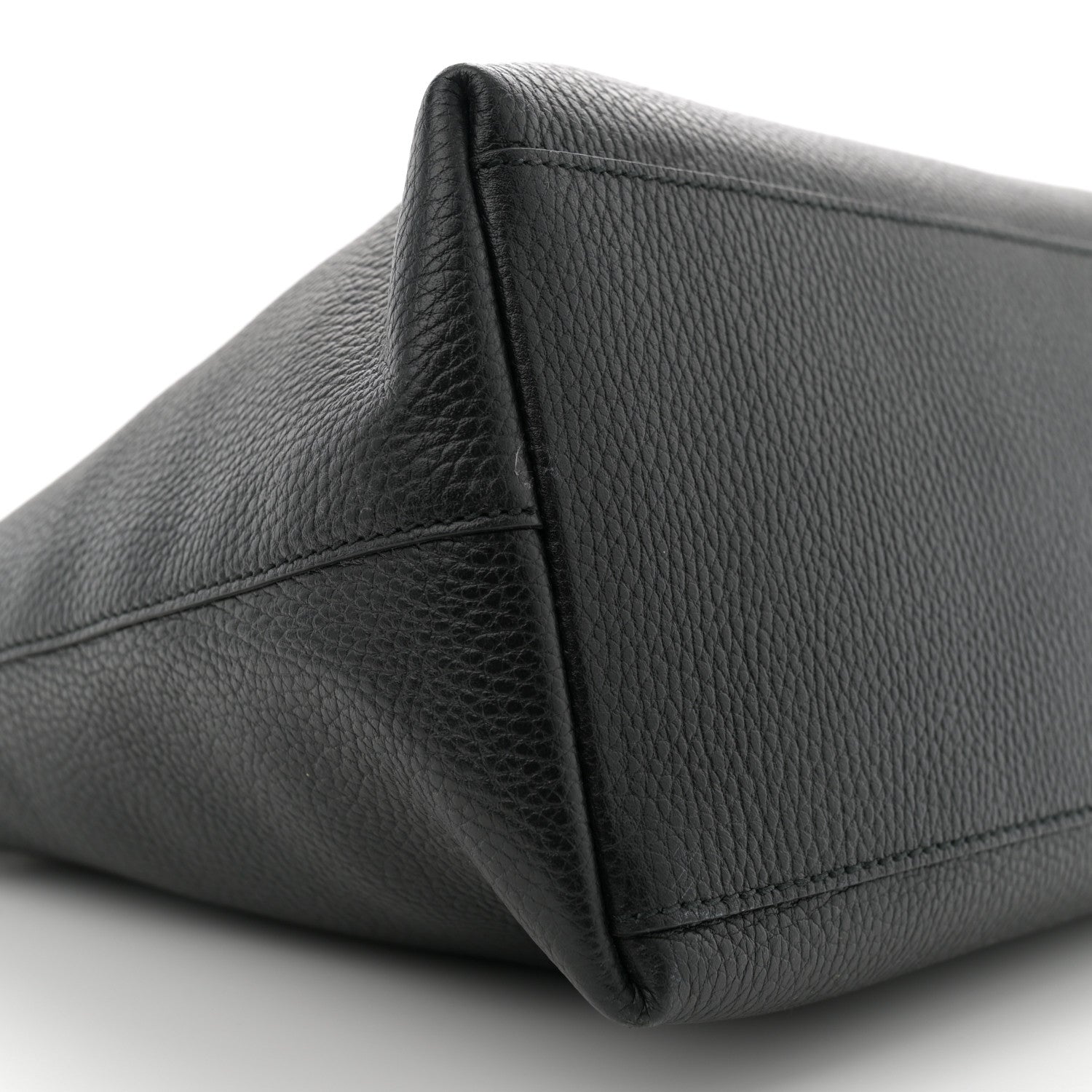 Gucci Pebbled Calfskin Convertible Bamboo Tassel Tote Black 9 of 11