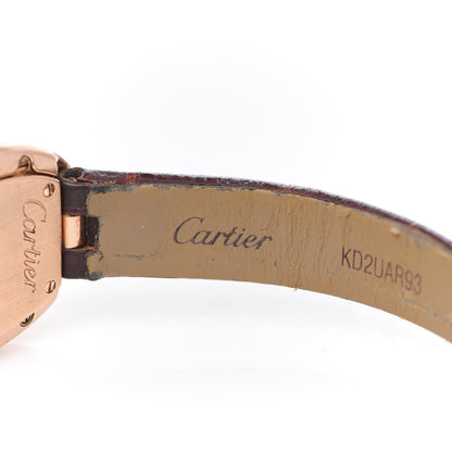 Cartier 18K Pink Gold Alligator 24mm Baignoire Quartz Watch Brown 9 of 12
