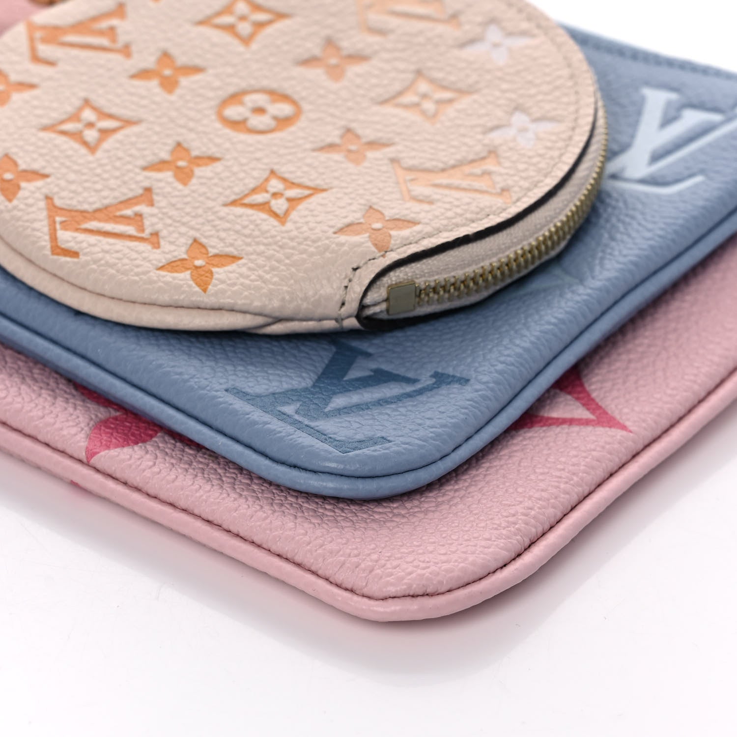 Louis Vuitton Empreinte Monogram Giant By The Pool Trio Pouch Rosebud Summer Blue Cream Saffron 14 of 14