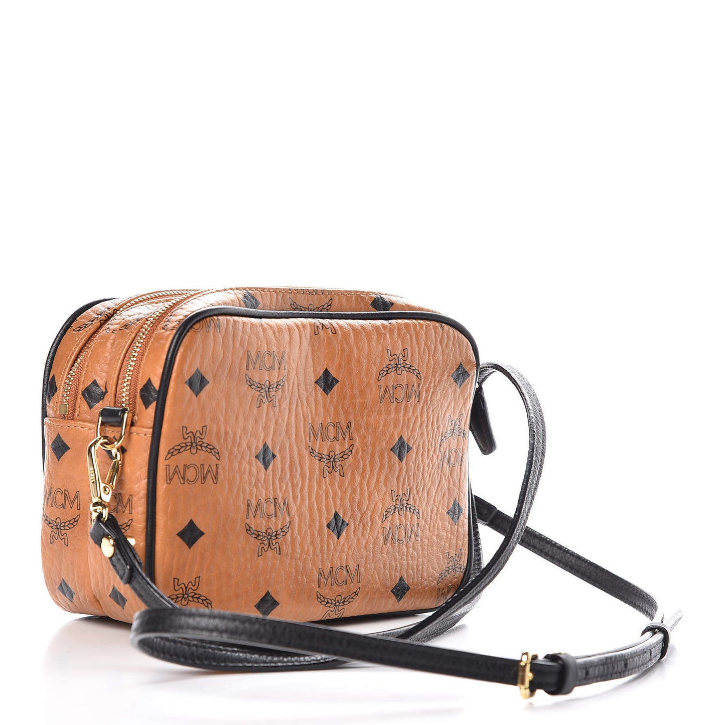Visetos Mini Camera Crossbody Bag Cognac
