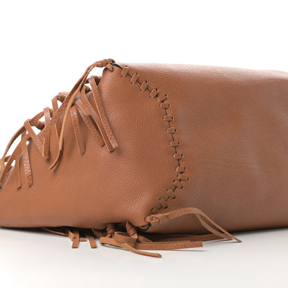 Valentino Garavani Grained Calfskin C-Rockee Fringe Tote Light Cuir 8 of 9