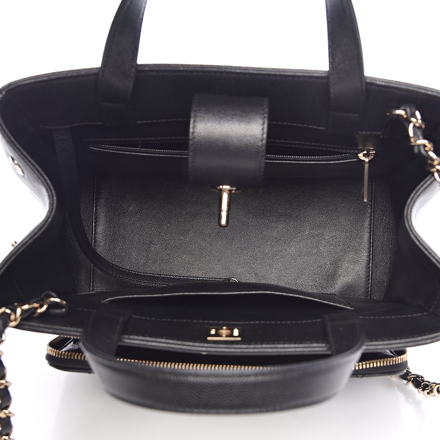 Caviar Quilted Small Business Affinity Shopping Bag Black