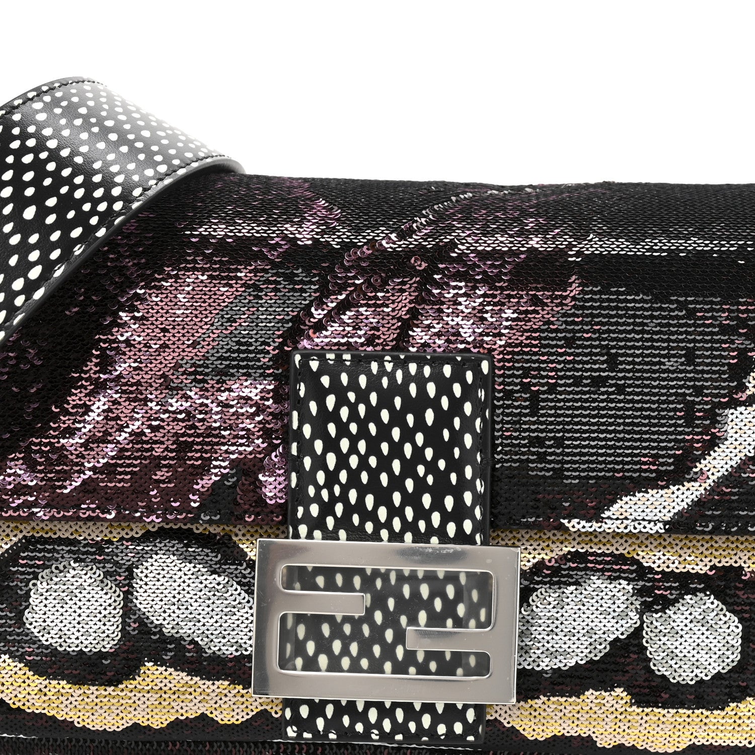 Fendi Night Butterfly Sequin Baguette Black Multicolor 8 of 10