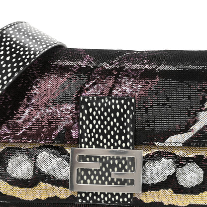 Fendi Night Butterfly Sequin Baguette Black Multicolor 8 of 10