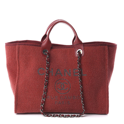 Chanel Lurex Boucle Medium Deauville Tote Red 1 of 8