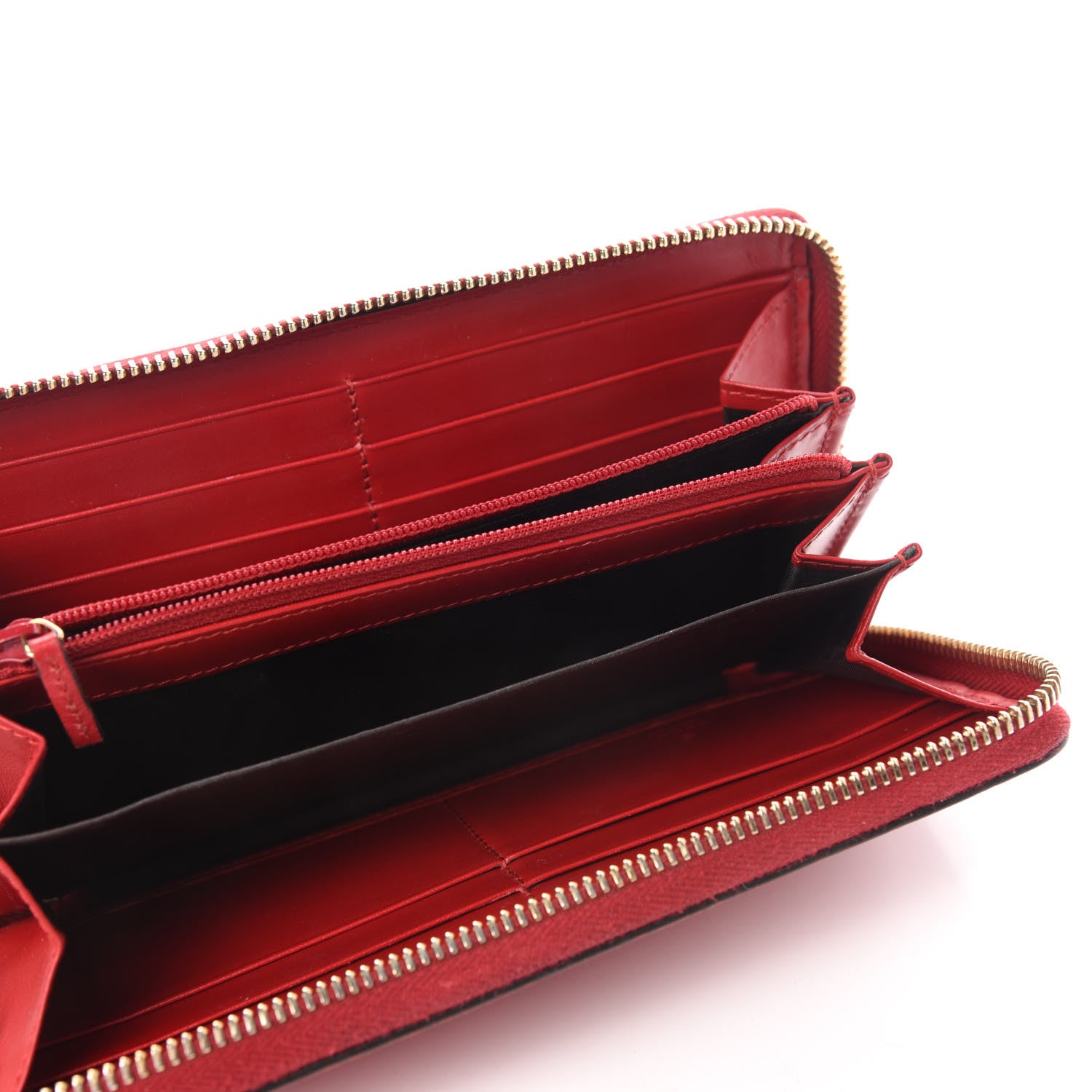 Gucci Guccissima Signature Zip Around Wallet Hibiscus Red 5 of 7
