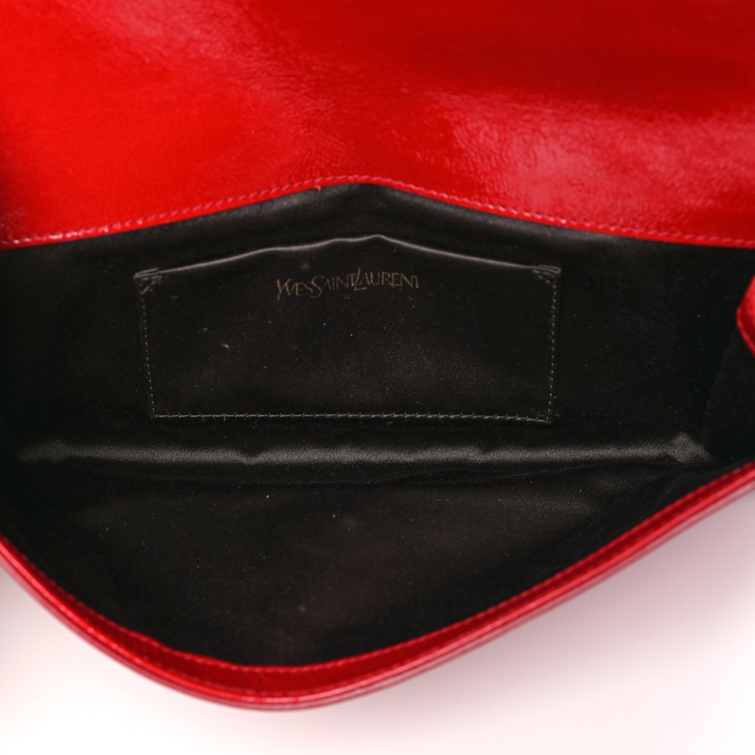 Saint Laurent Textured Patent Monogram Large Belle De Jour Clutch Red 5 of 10