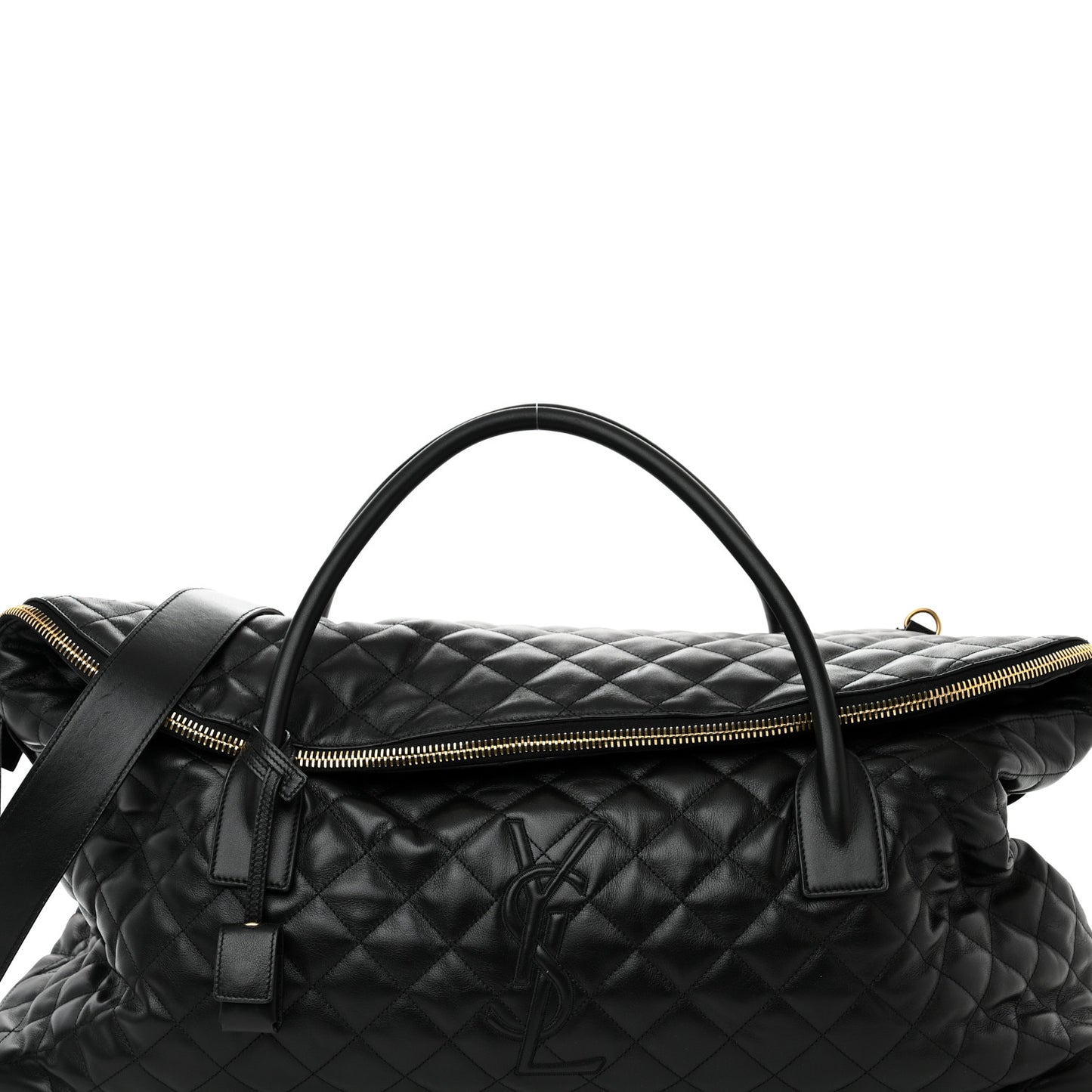 Calfskin Quilted ES Giant Travel Bag Black