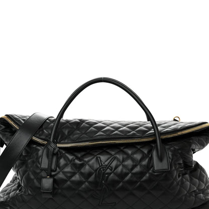 Saint Laurent Calfskin Quilted ES Giant Travel Bag Black 7 of 15