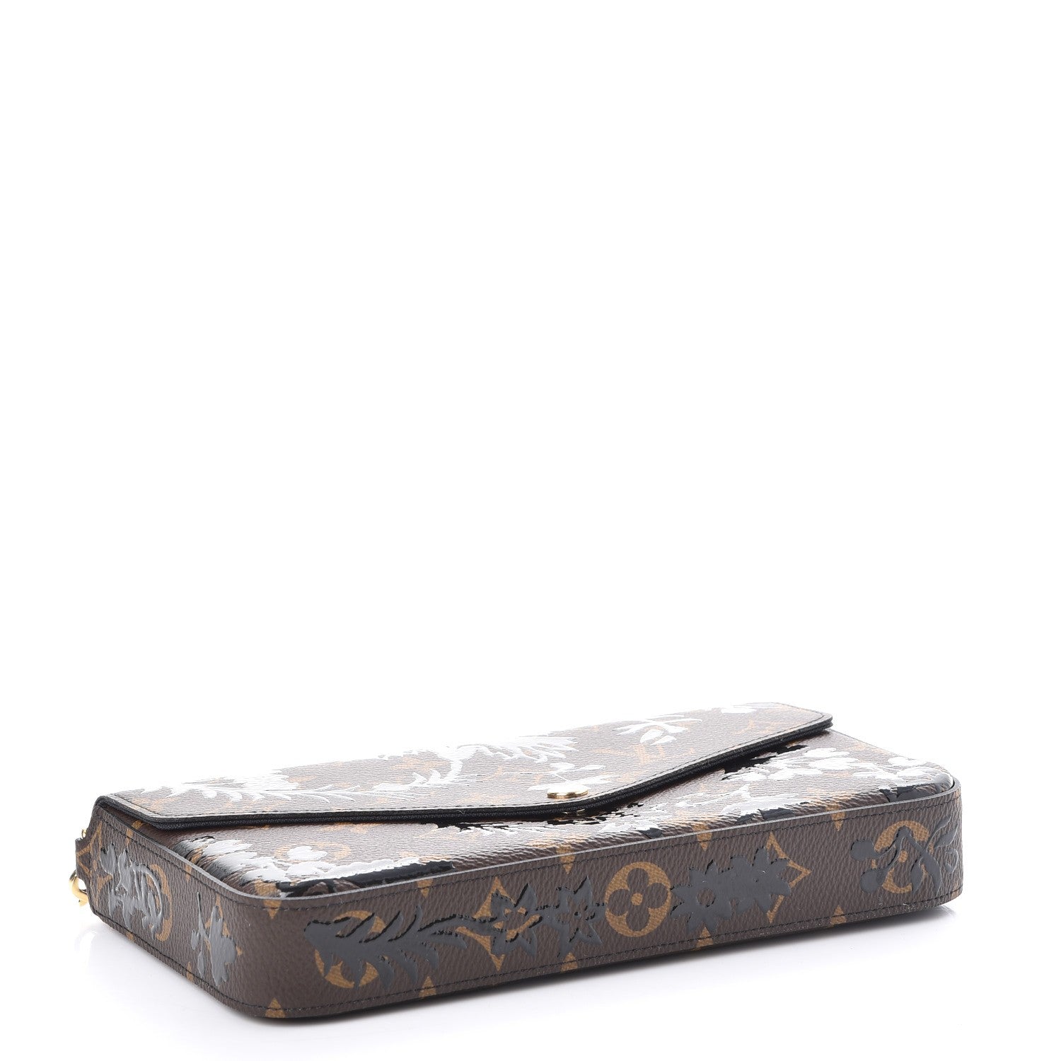 Louis Vuitton Monogram Blossom Pochette Felicie Chain Wallet Black 4 of 8