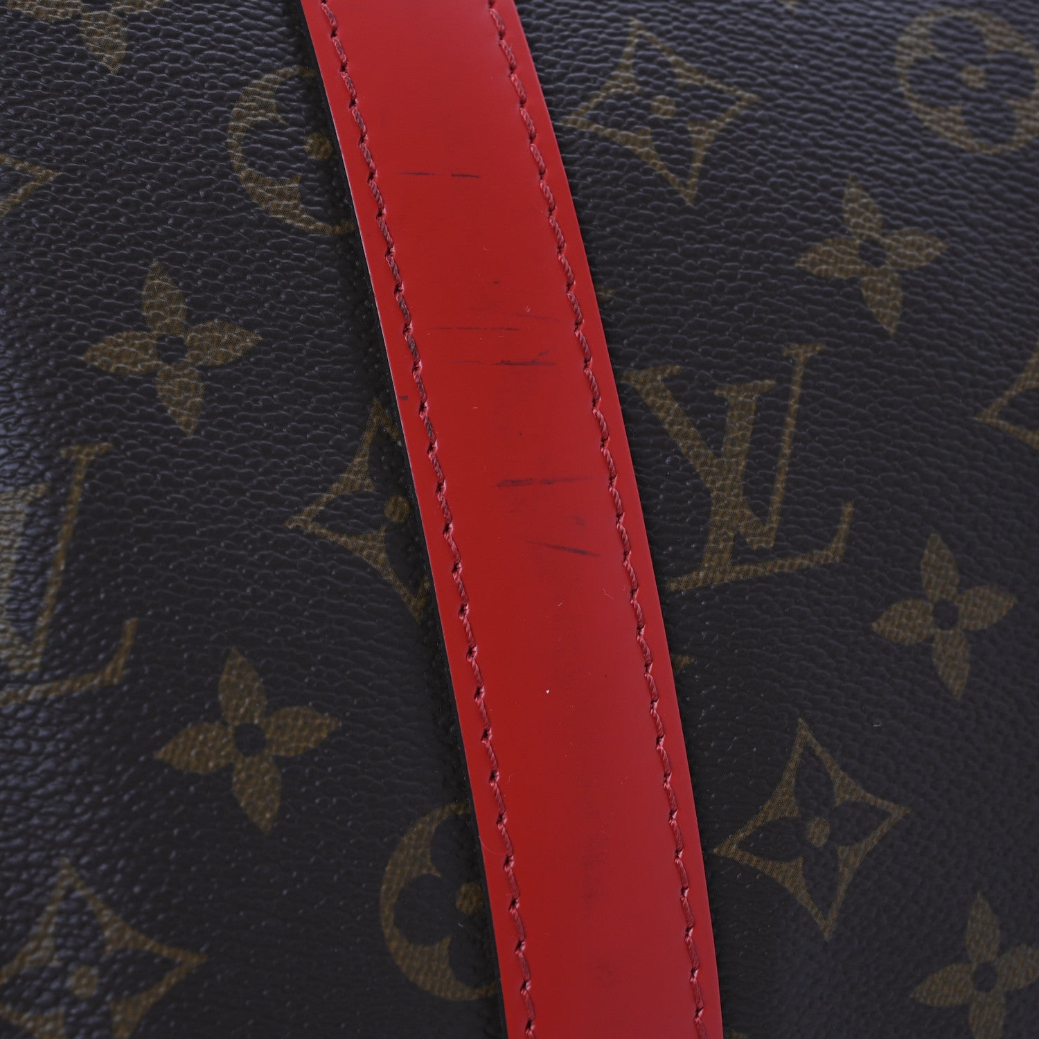 Louis Vuitton Calfskin Monogram Keepall Bandouliere 50 Coquelicot 12 of 13