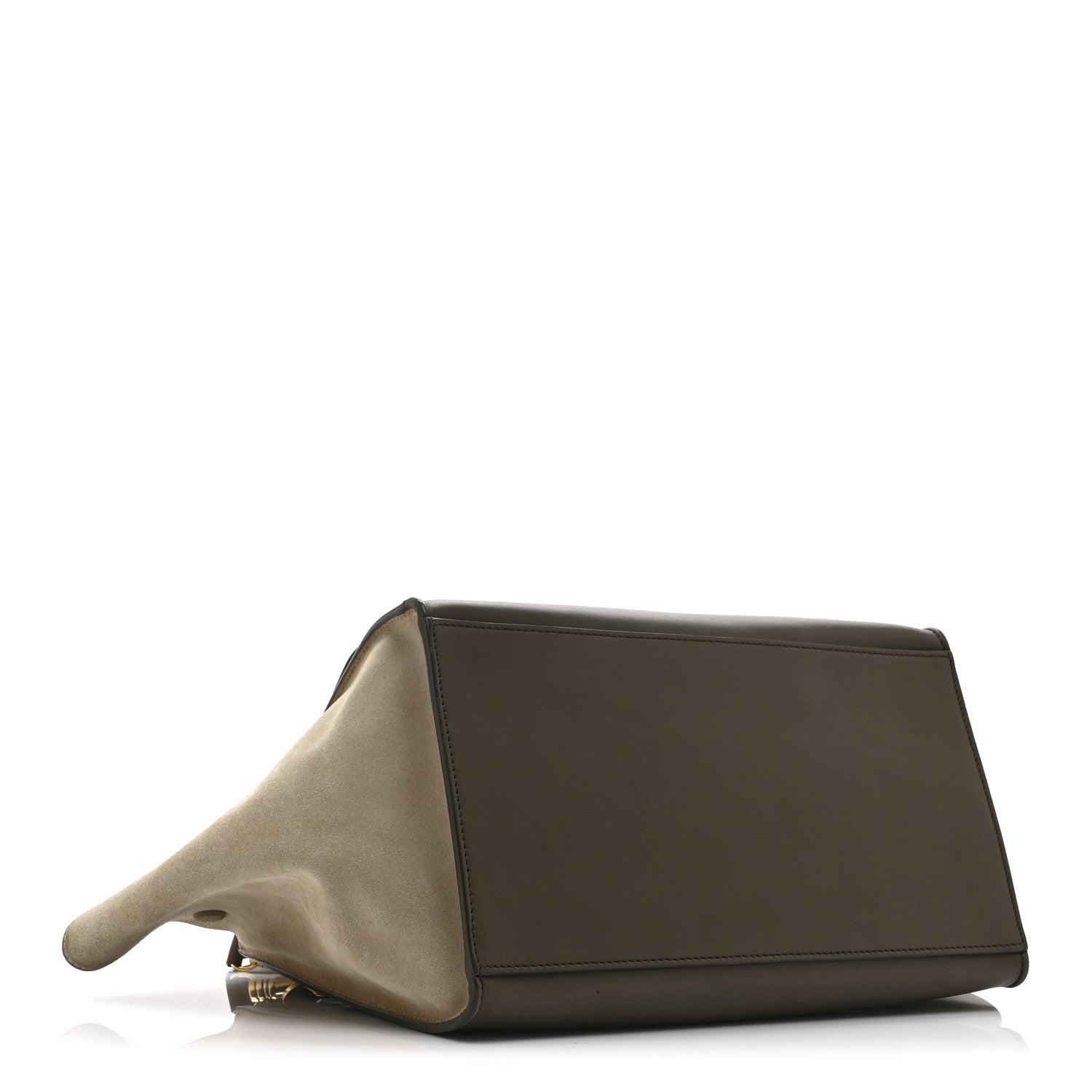 Celine Smooth Calfskin Suede Medium Tri-Color Trapeze Olive 4 of 13