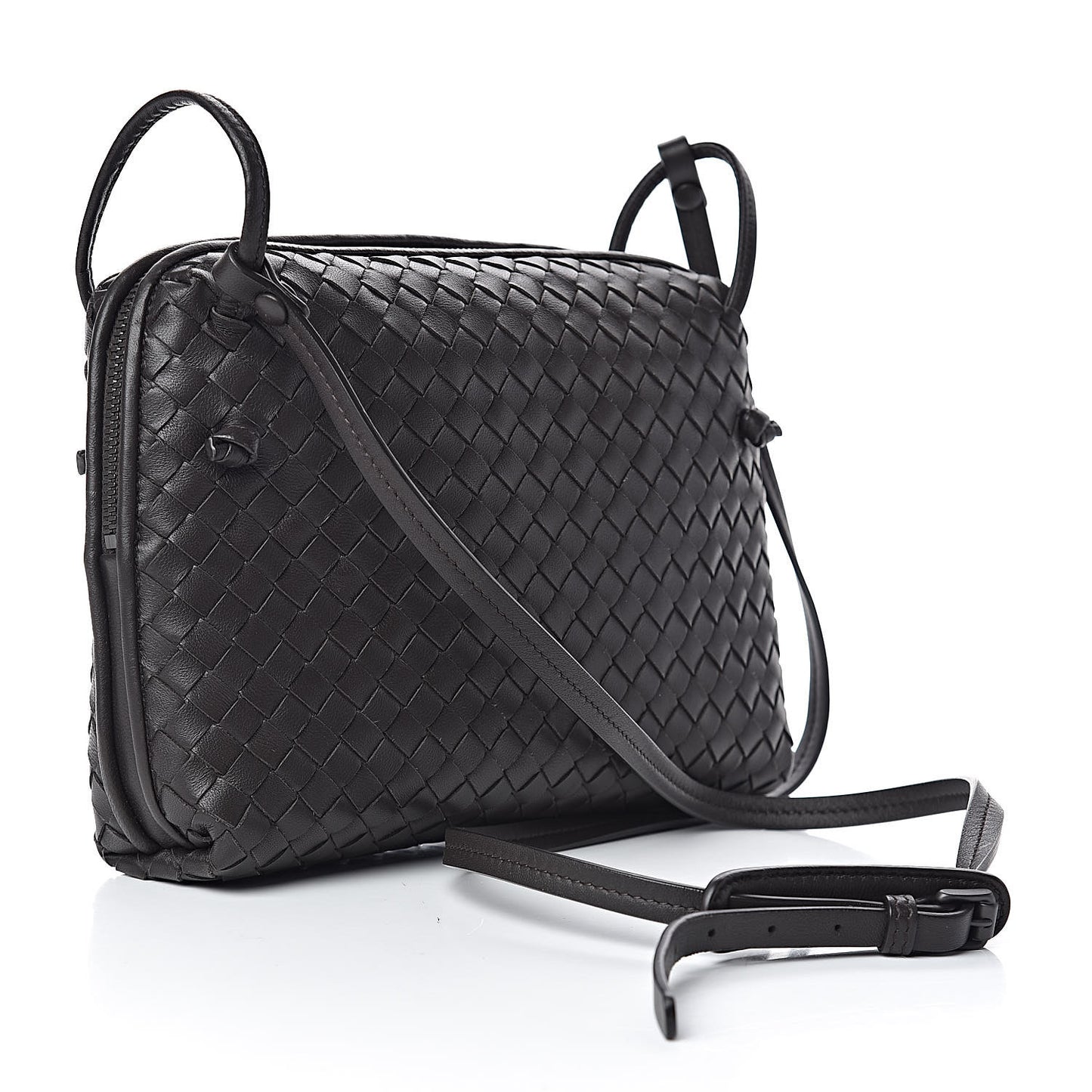 Nappa Intrecciato Pillow Crossbody Messenger Ebano