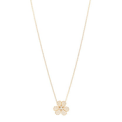 Van Cleef & Arpels 18K Yellow Gold Diamond Large Frivole Pendant Pave Necklace 1 of 6