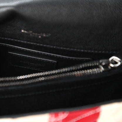 Saint Laurent Canvas Matelasse Chevron American Flag Monogram Medium College Bag Red Blue 8 of 10