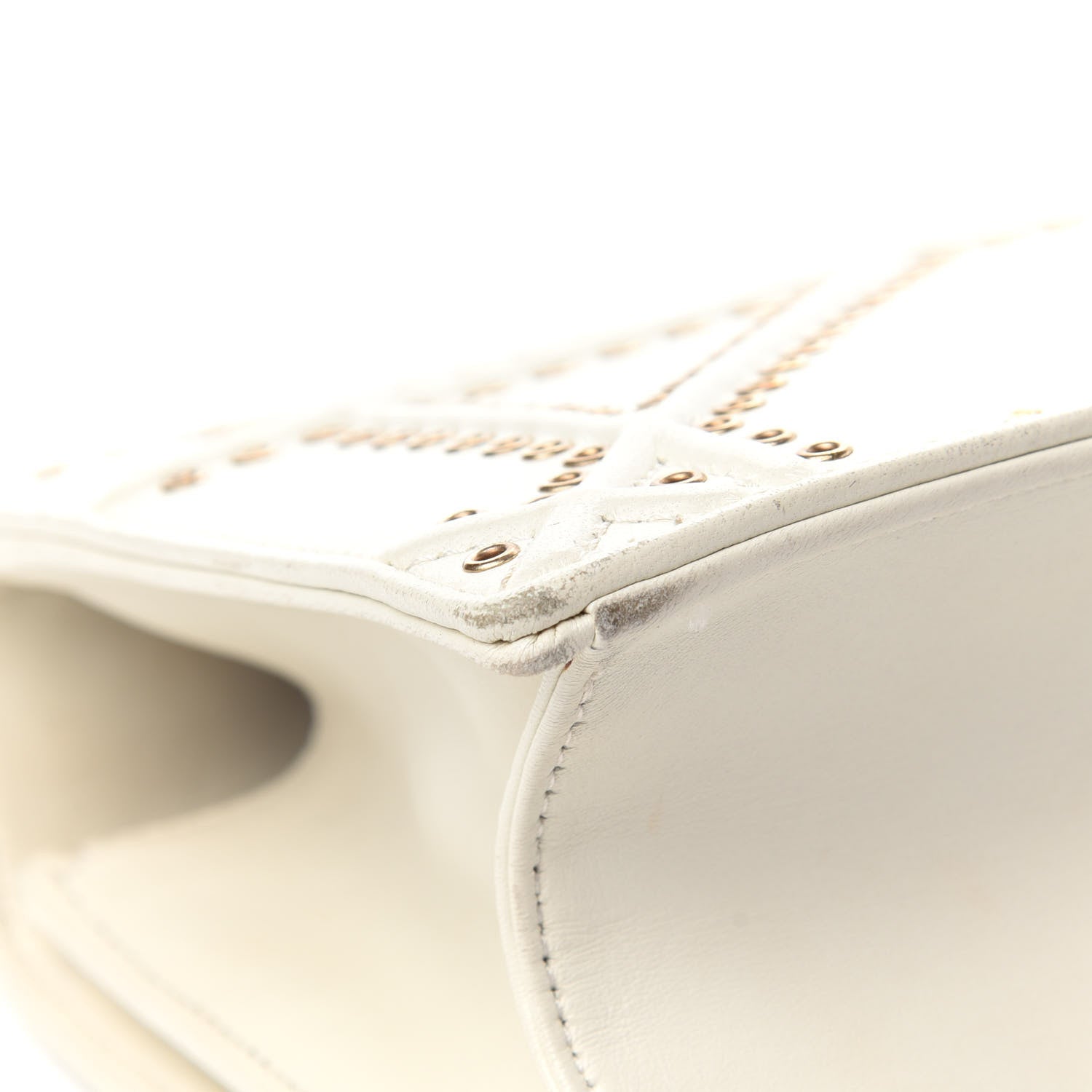 Christian Dior Lambskin Studded Medium Diorama Flap Bag Latte 15 of 17