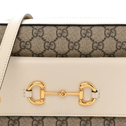 Gucci GG Supreme Monogram Small Horsebit 1955 Shoulder Bag Beige Mystic White 8 of 10