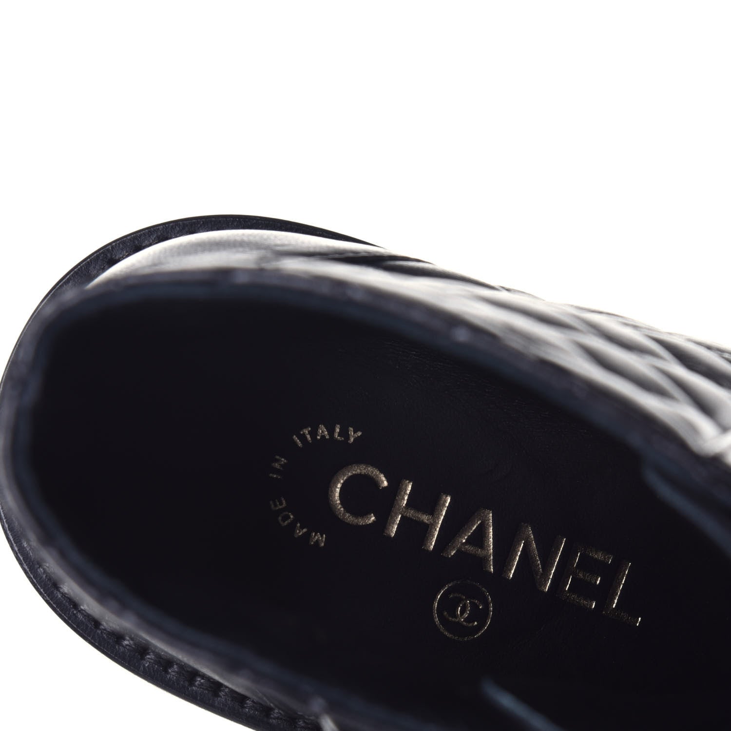 Chanel Shiny Lambskin Quilted Lace Up Combat Boots 36 Black 7 of 9