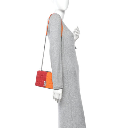 Burberry Lambskin Quilted Small Lola Bag Bright Red Orange 2 of 15