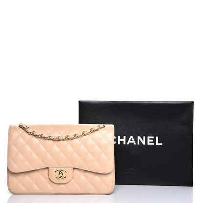 Chanel Caviar Quilted Jumbo Double Flap Beige Clair 8 of 8