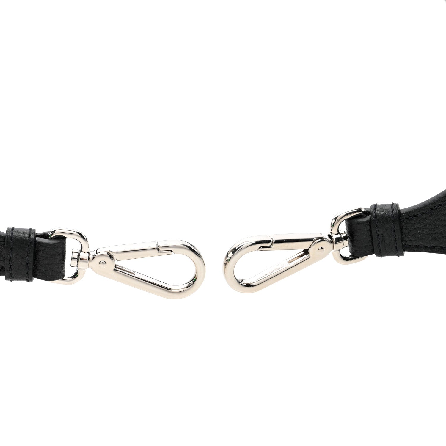 Prada Canvas Calfskin Logo Shoulder Strap Black White 4 of 4