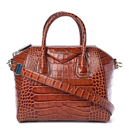 Givenchy Calfskin Crocodile Embossed Small Antigona Cognac 1 of 11