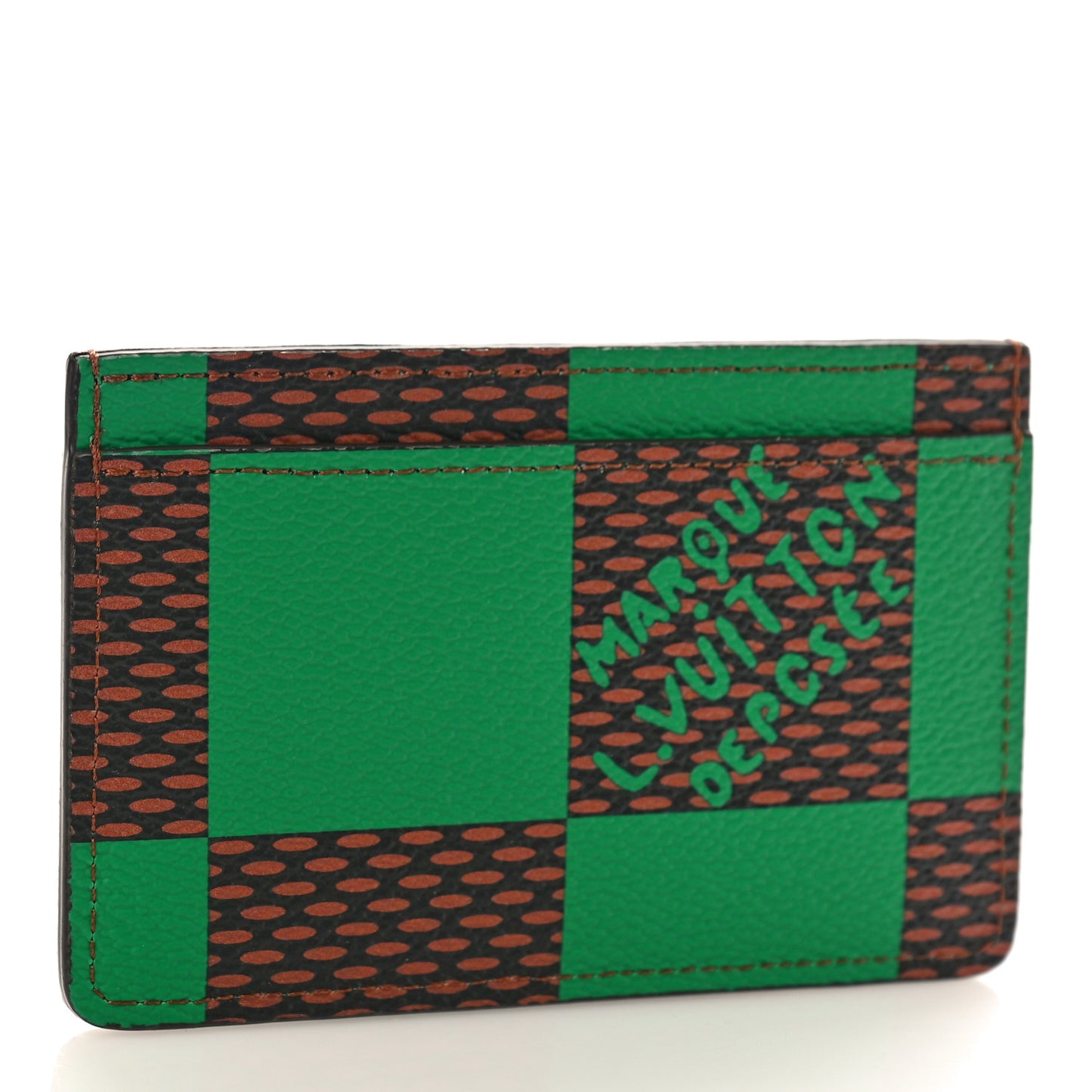Damier Pop Porte Cartes Simple Green