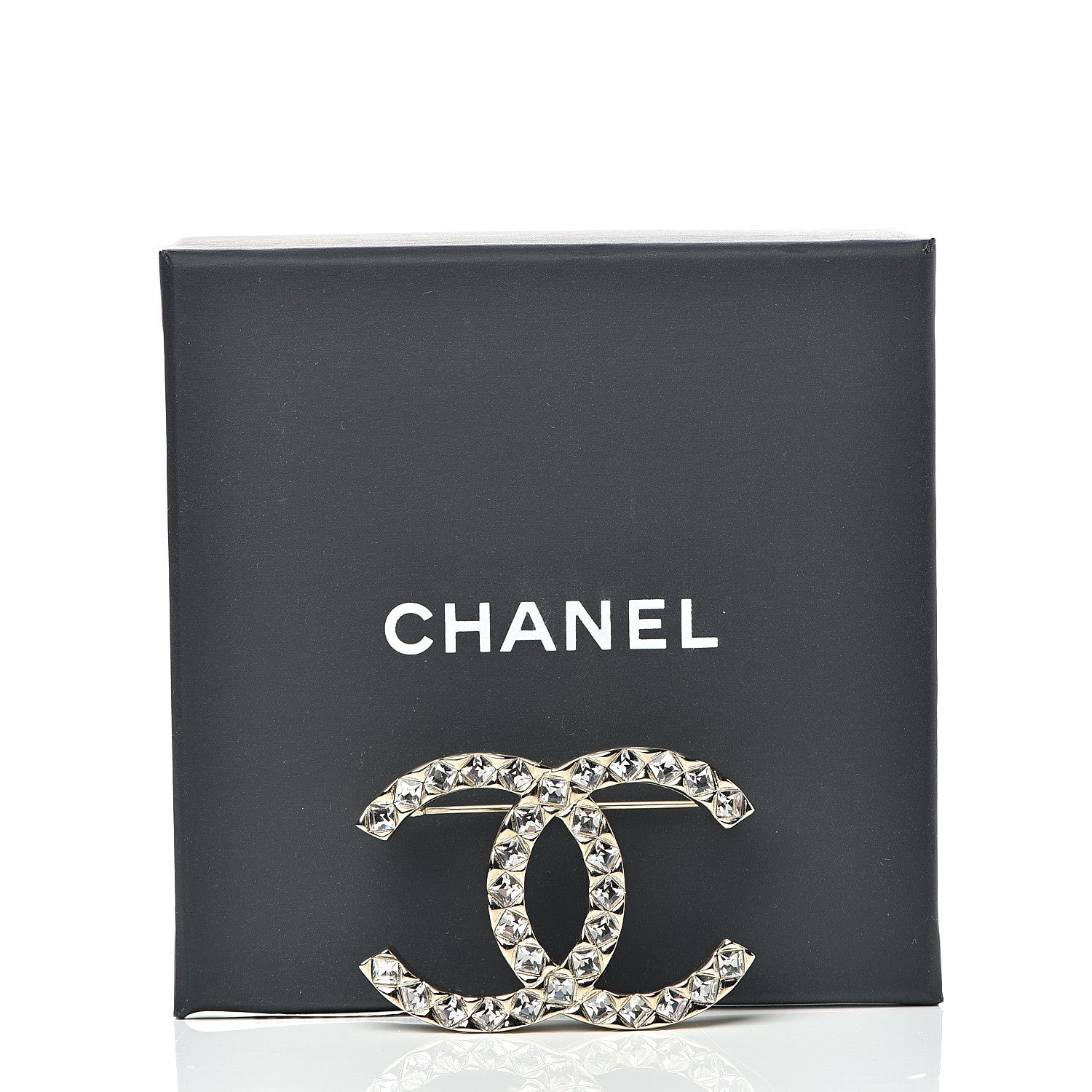 Chanel Baguette Crystal CC Brooch Light Gold 4 of 4