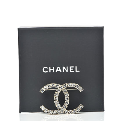 Chanel Baguette Crystal CC Brooch Light Gold 4 of 4